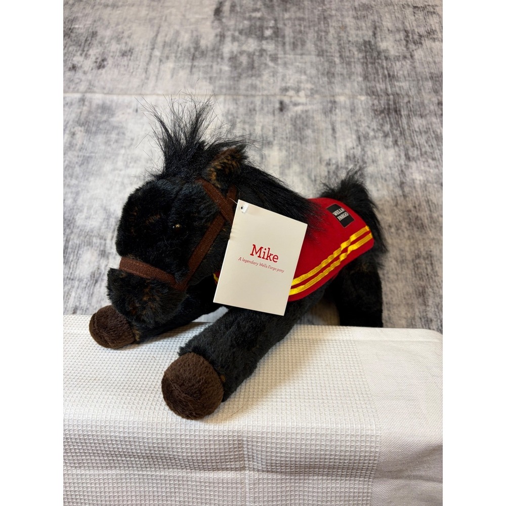Wells Fargo Legendary Pony Mike Plush Stuffed Animal Black Horse 2016 NWT